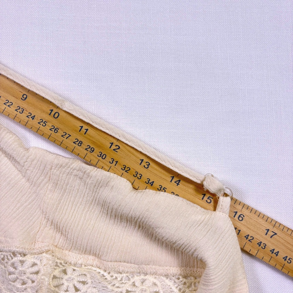 Boho Lace Bralette XL Fairycore Festival Tassel Tie Crop Top Cream Western - Picture 14 of 17